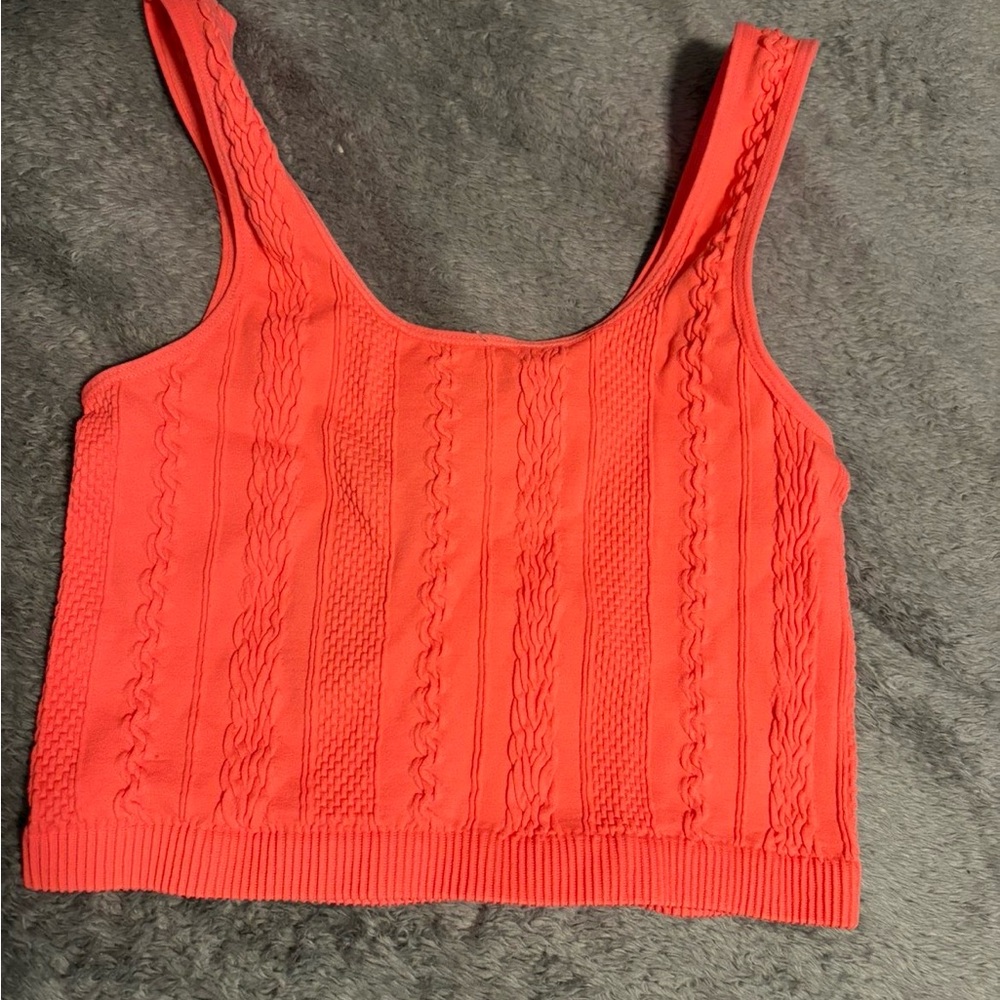 Coral Cable Knit Tank Top